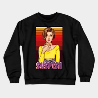 Surprised Sassy Woman-Retro Vintage Style Pop Art- Suspish Crewneck Sweatshirt